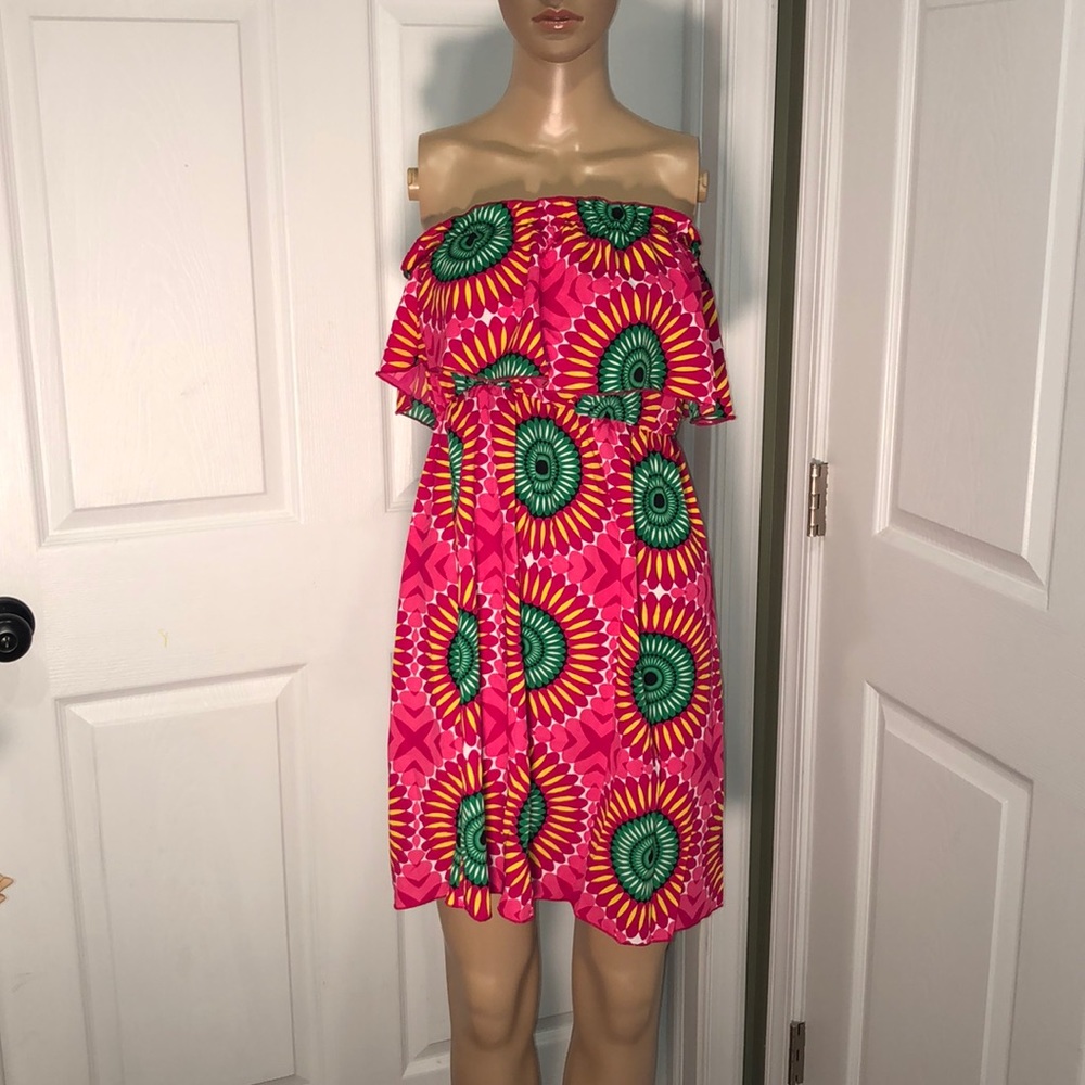 Fascination Pink Print Dress M